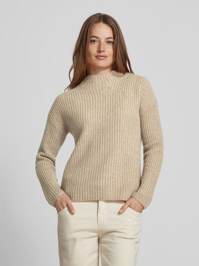 HUGO Strickpullover mit Stehkragen Beige 4