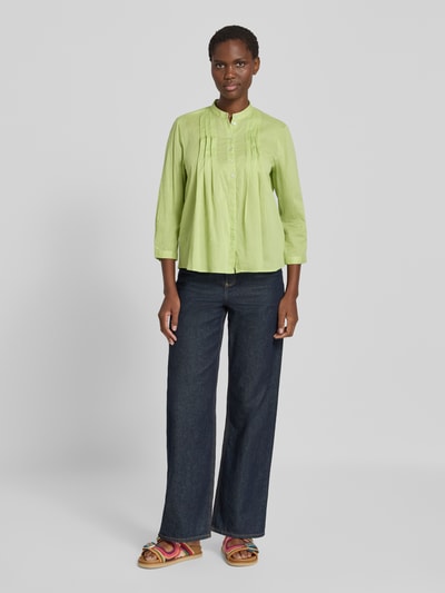 Christian Berg Woman Regular Fit Bluse mit Drapierungen und 3/4-Arm Grass 1