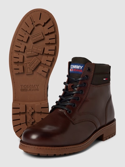 Tommy Jeans Buty z mieszanki skóry z detalami z logo Camel 4