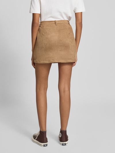 Only Eng anliegender Mini-Rock mit einreihiger Knopfleiste Modell 'AMAZING-STINA' Camel Melange 5