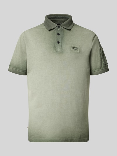 Produktfoto, Regular Fit Poloshirt mit Label-Stitching von PME Legend aus Reine Baumwolle in Grün mit Knopfleiste, Rückenlänge 72 cm, Größe M