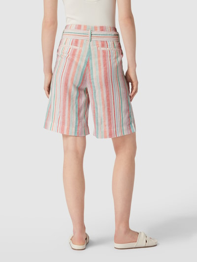 Christian Berg Woman Linnen short met streepmotief Offwhite - 5