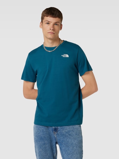 The North Face T-shirt z nadrukiem z logo Królewski niebieski 4