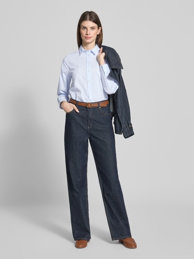 Gant Regular Fit Hemdbluse aus reiner Baumwolle mit Logo-Stitching Hellblau 1