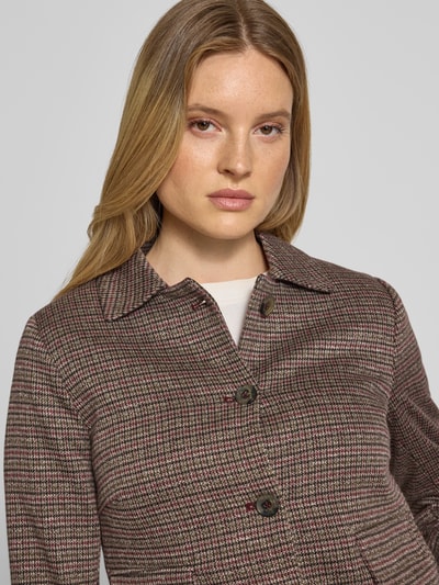 More & More Regular fit blazer met viscose Donkerbruin - 3