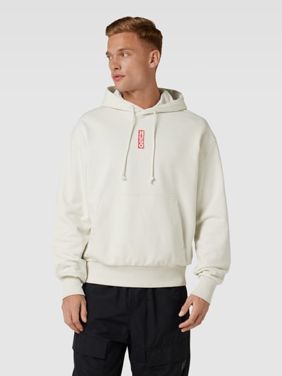 HUGO Hoodie met labeldetail, model 'Diushi' Offwhite - 4