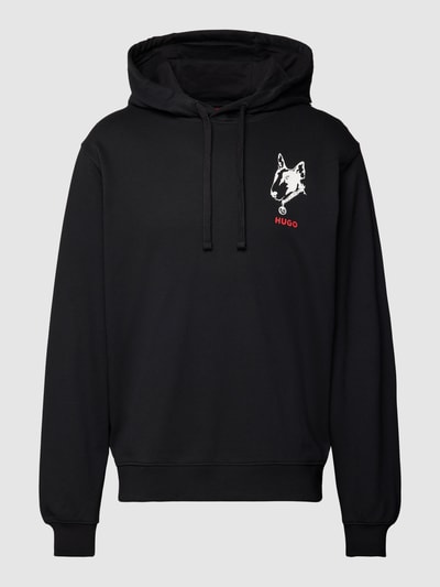 HUGO Hoodie met motief- en labelprint, model 'Dammico' Zwart - 2