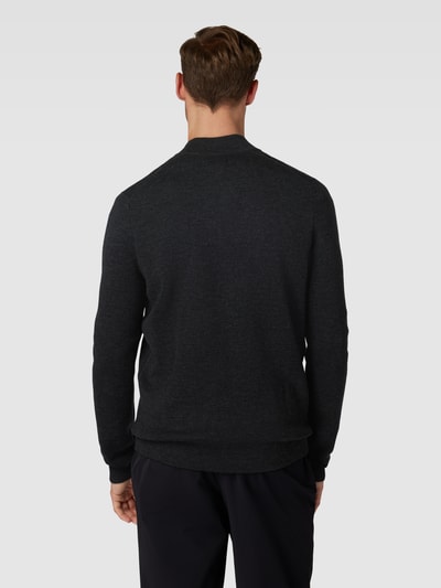 Christian Berg Men Strickjacke mit Zweiwege-Reißverschluss Anthrazit meliert 5