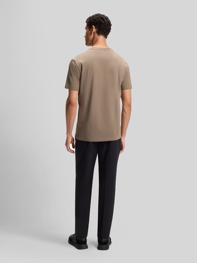 BOSS Green męski t-shirt o kroju regular fit z mieszanki bawełny Khaki 5