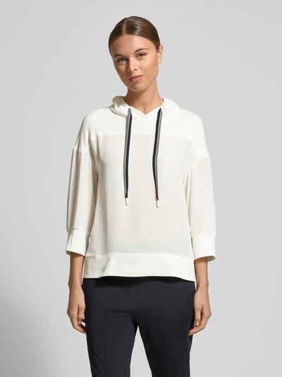 Marc Cain T-Shirt mit 3/4-Arm und Kapuze Weiss 4