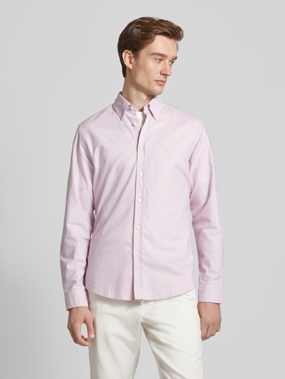 BOSS Orange Slim fit vrijetijdsoverhemd met button-downkraag, model 'Rickert' Roze - 4