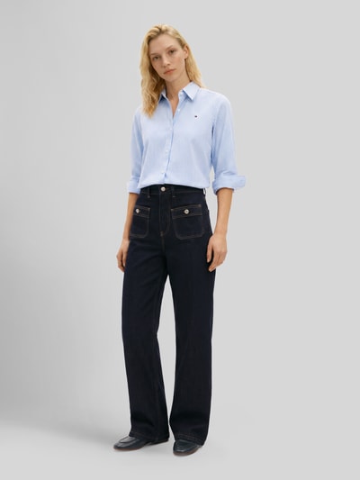 Tommy Hilfiger Regular Fit Hemdbluse aus Baumwoll-Mix Hellblau 1