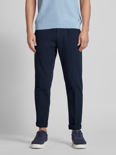 Tommy Hilfiger Regular fit stoffen broek met structuurmotief, model 'HARLEM' Marineblauw - 4