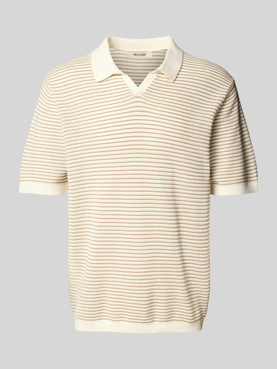 Only & Sons Poloshirt met ribboorden, model 'KIAN' Offwhite - 2