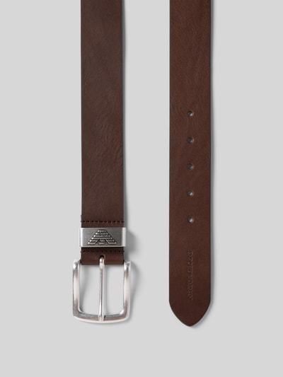 Emporio Armani Ledergürtel mit Label-Prägung Dunkelbraun 3
