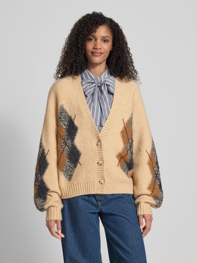 Jake*s Casual Strickjacke mit V-Ausschnitt Ecru 4