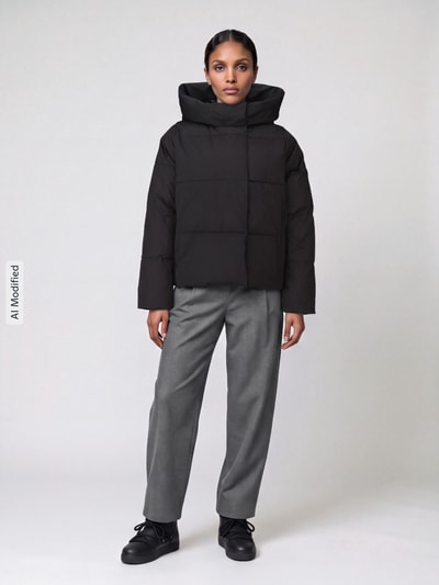 VERO MODA Kurtka pikowana z wysokim kapturem model 'STELLA' Czarny 1