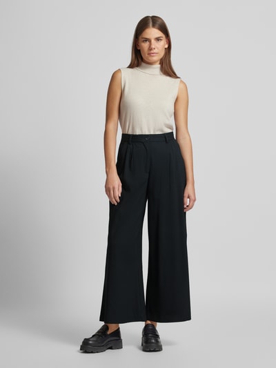 MORE Wide Leg Bundfaltenhose mit Gürtelschlaufen Black 1