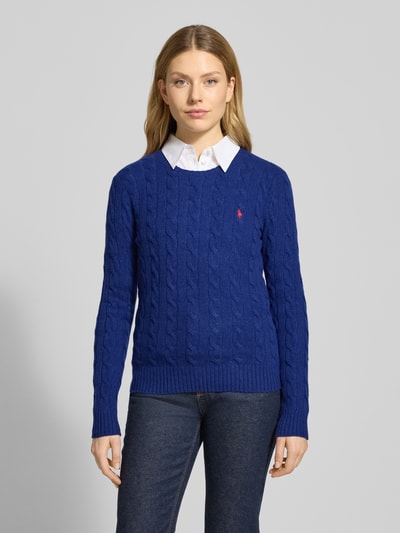 Polo Ralph Lauren Gebreide pullover van een mix van wol en kasjmier, model 'JULIANNA' Donkerblauw - 4