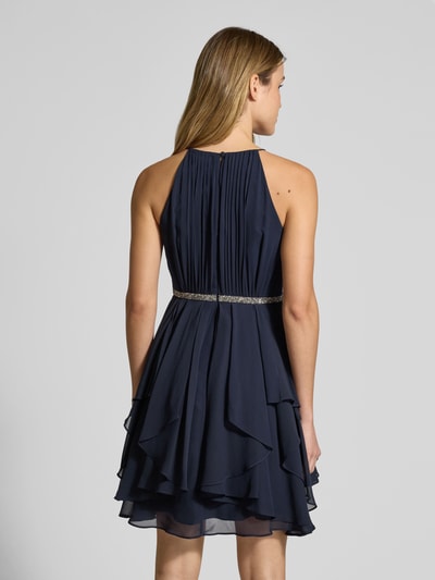 Jake*s Cocktail Cocktailkleid mit gelegten Falten Marine Melange 5