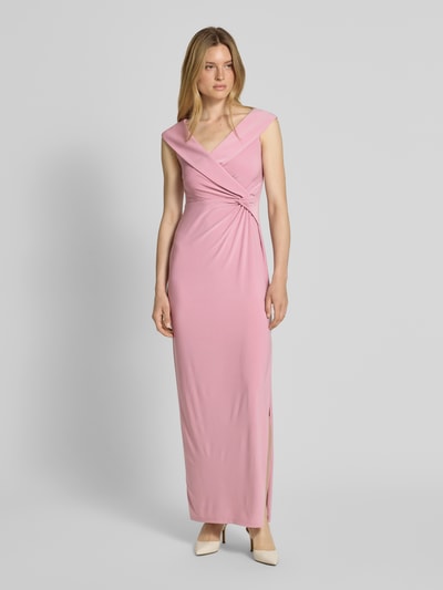 Lauren Ralph Lauren Avondjurk in wikkellook, model 'LEONIDAS' Rosé - 4