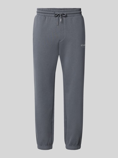 JACK & JONES Straight Fit Sweatpants aus Baumwoll-Mix Modell 'Kane' Hellgrau 2
