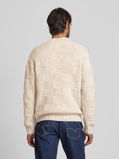 GABBA Wollen pullover met opstaande kraag, model 'LIVIO' Offwhite - 5