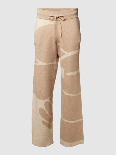 ISNURH Sweatpants mit elastischem Bund Beige 1