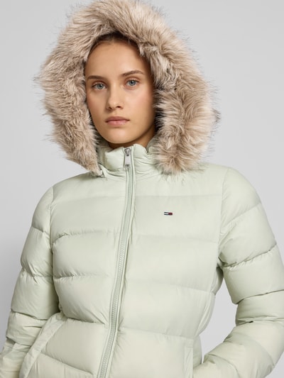 Tommy Jeans Shaped fit donsjack met logostitching  Mintgroen - 3