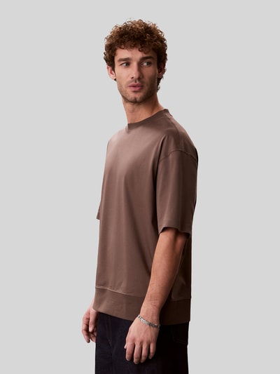 CK Calvin Klein t-shirt o kroju regular fit z czystej bawełny Średniobrązowy 3