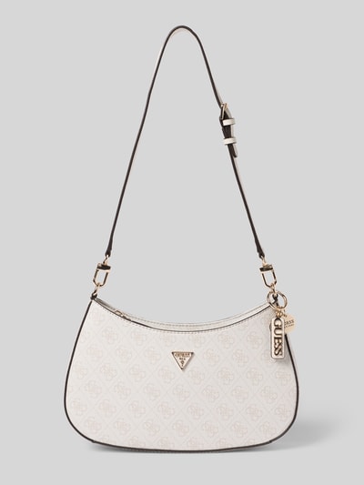 Produktfoto, Shoulder Bag mit Logo-Detail Modell 'Noelle' von GUESS aus materiał skóropodobny, nadruk z logo na całej powierzchni, odpiany pasek na ramię, detal z logo, główna przegroda z zamkiem błyskawicznym, szerokość w rozmiarze 1: 29 cm, długość w rozmiarze 1: 18 cm, głębokość w rozmiarze 1: 6 cm, długość paska na ramię w rozmiarze 1: 60 cm