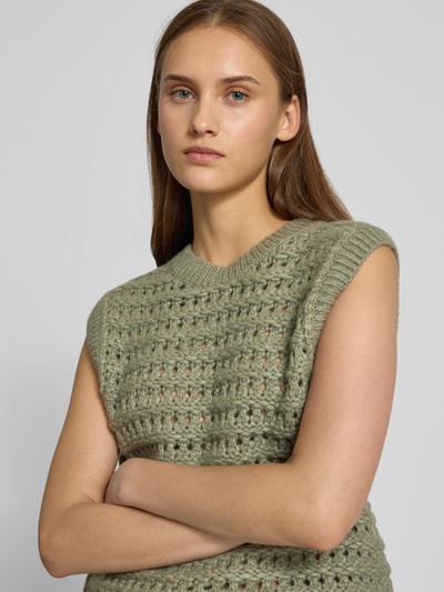 Marc O'Polo Denim Regular Fit Pullunder aus Schurwoll-Mix Khaki 3