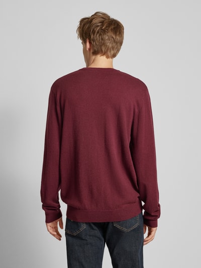 Carhartt Work In Progress Gebreide pullover met labelstitching, model 'MADISON' Bordeaux - 5