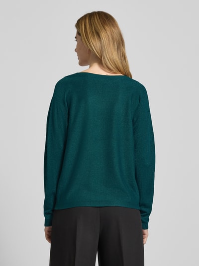 comma Gebreide pullover van viscosemix met boothals Petrol - 5