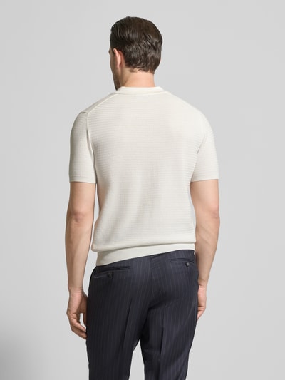 Manuel Ritz Regular Fit Poloshirt mit V-Ausschnitt Offwhite 5