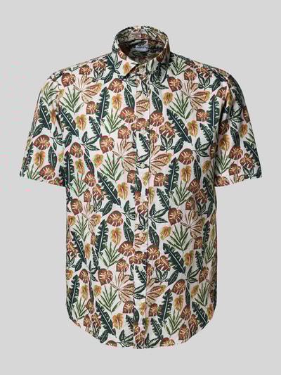 Jake*s Casual Fit Freizeithemd aus Leinen-Baumwoll-Mix Weiss 2