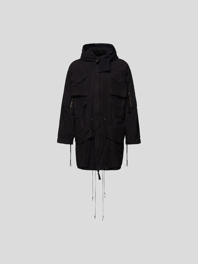 Greg Lauren Mantel mit Pattentaschen Schwarz 2