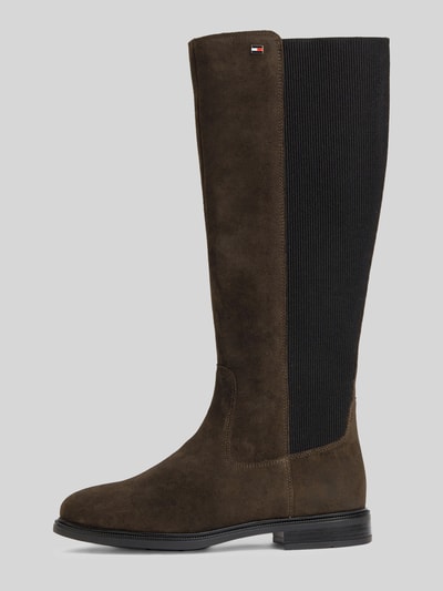 Tommy Hilfiger Kozaki z naturalnej skóry z wyhaftowanym logo Ciemnobrązowy 2