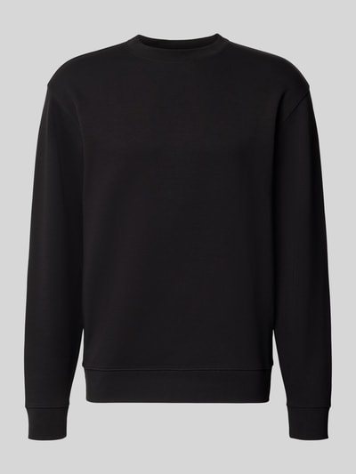Produktfoto, schwarzer Slim Fit Pullover aus reiner Baumwolle 'TOM' von Selected Homme, glatte Textur, Herren Sweatshirt