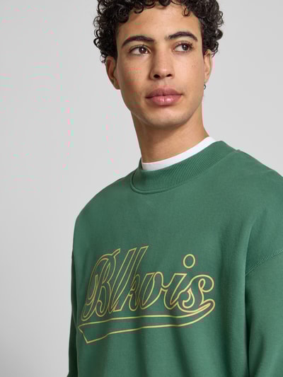 BLKVIS Regular Fit Sweatshirt mit Logo-Print Modell 'Source' Dunkelgruen 3