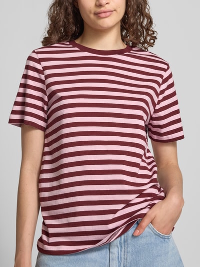 PIECES Regular Fit T-Shirt aus reiner Baumwolle Modell 'RIA'                                                                                                                                                                                                                                                                            ' Bordeaux 3