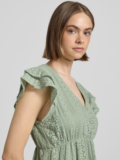 Only Sukienka koronkowa lekko rozkloszowana z czystej bawełny model ‘HELENA’ Miętowy 3