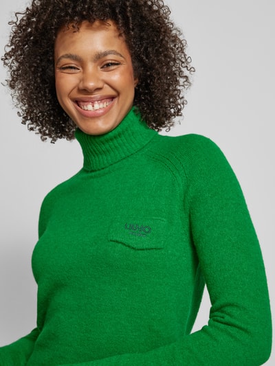 Liu Jo White Gebreide pullover met labelstitching Groen - 3