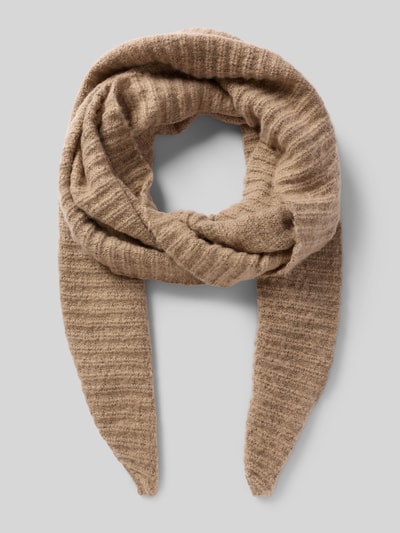 Pieces Ribgebreide sjaal, model 'PYRON' Taupe - 1