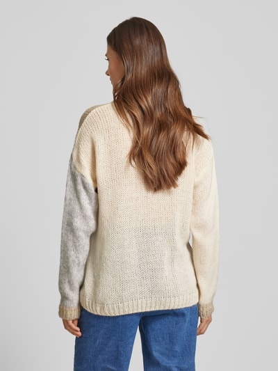 ZABAIONE Strickpullover mit gerippten Abschlüssen Beige 5