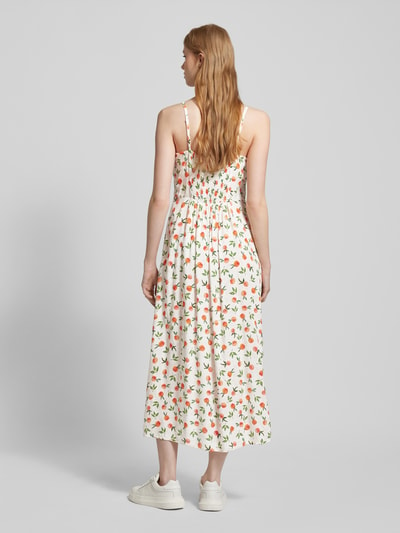 Pieces Sukienka midi z falbanami model ‘NYA’ Złamany biały 5
