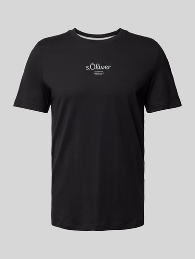 s.Oliver RED LABEL T-shirt met labelprint Zwart - 2