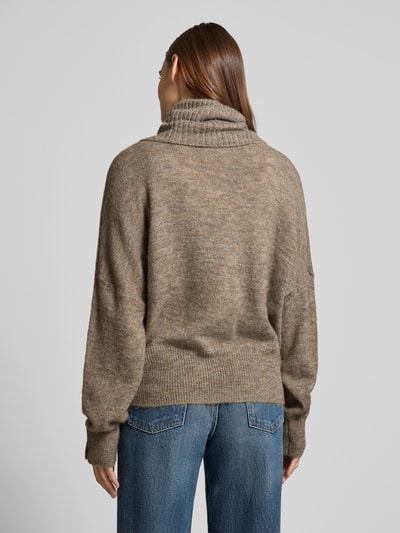 ICHI Regular Fit Strickpullover mit Alpaka-Anteil Modell 'IHKAMARA' Taupe 5