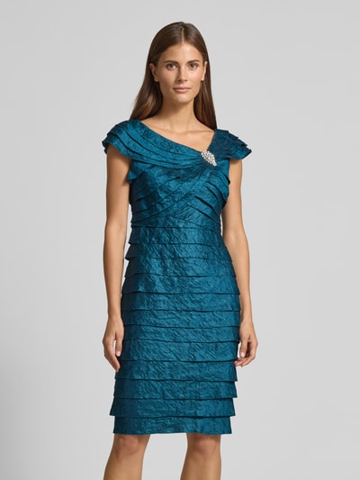 Christian Berg Cocktail Sukienka koktajlowa mini z mieszanki wiskozy z ozdobną aplikacją Butelkowy zielony 4