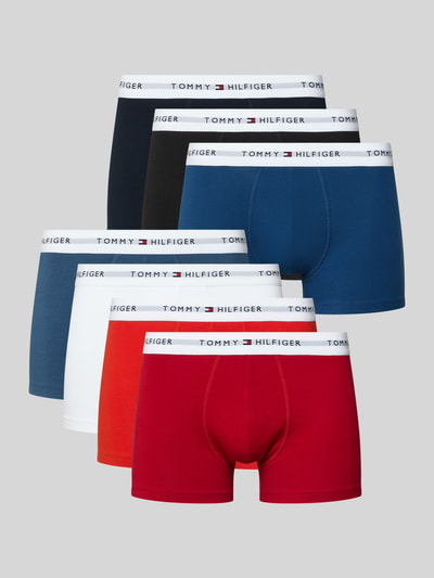 Productfoto, Trunks aus Baumwoll-Mix im 7er-Pack van Tommy Hilfiger, look: effen kleuren, label in band, boord elastisch, katoenmix, multiverpakking: set van 7